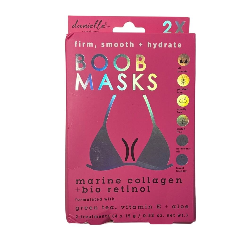 Danielle Creations Boob Masks 2 Treatments Marine Collagen Bioretinol NEW Sealed